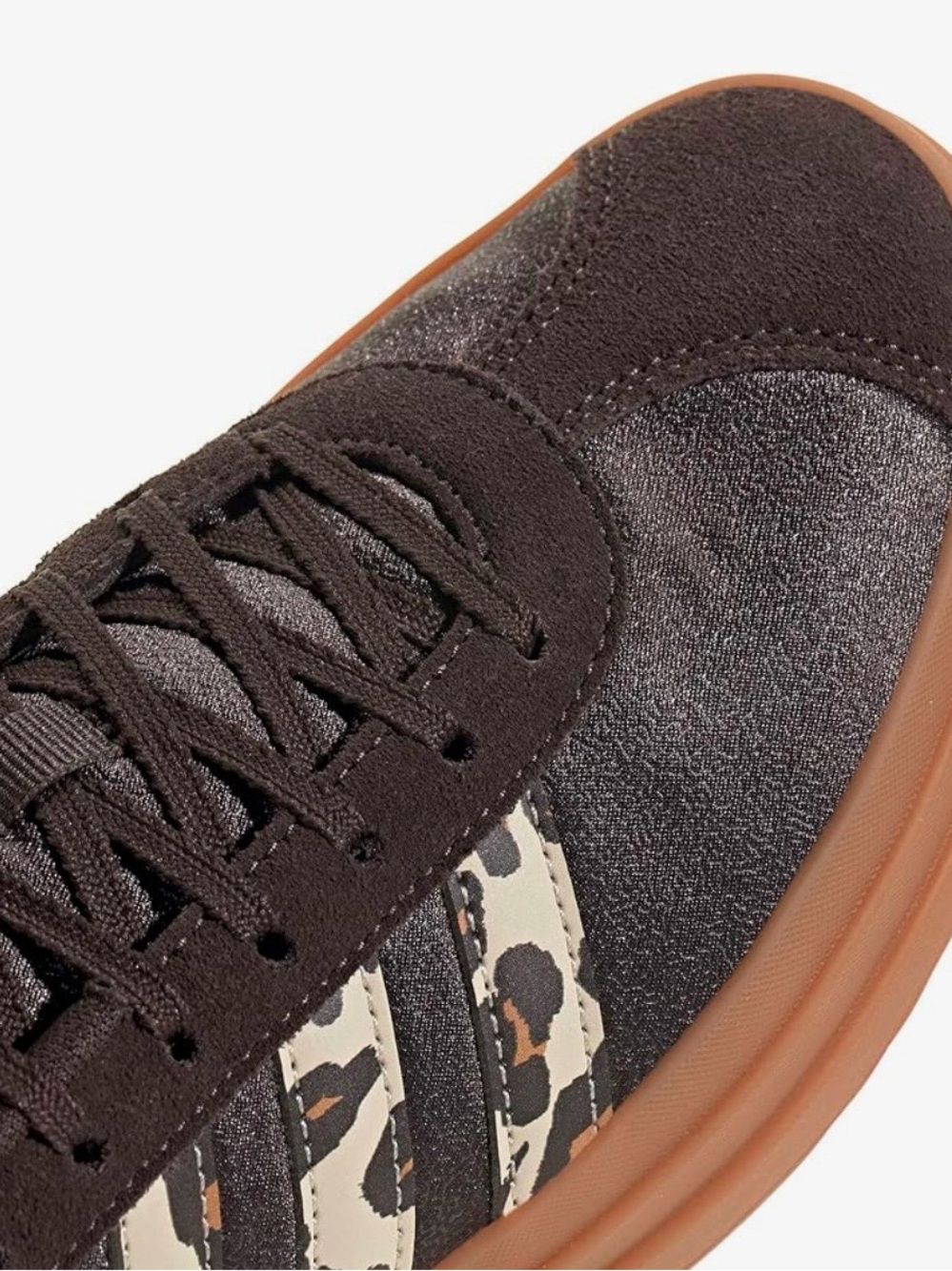 adidas Platform Sneaker in Chocolate Brown with Leopard Accent - Picture 7 of 10